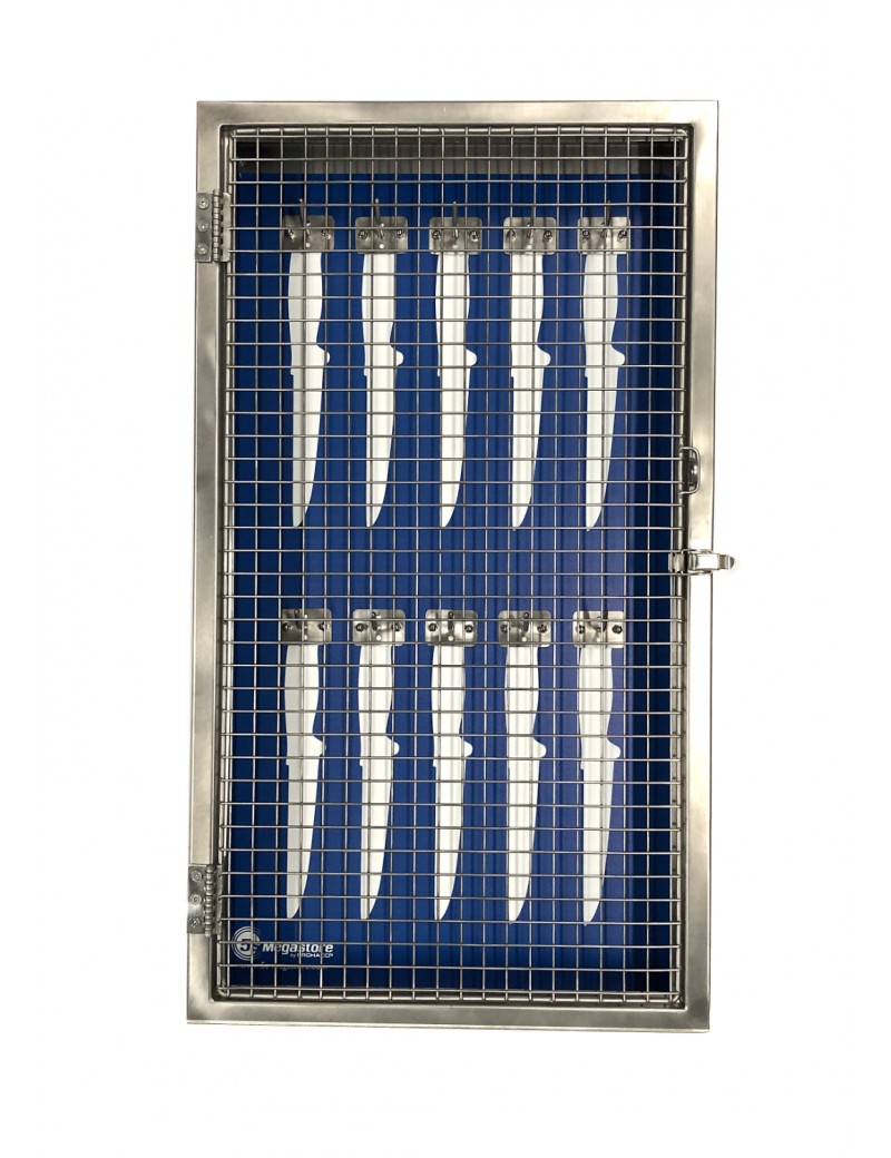 Kés vitrin INOX  zárható