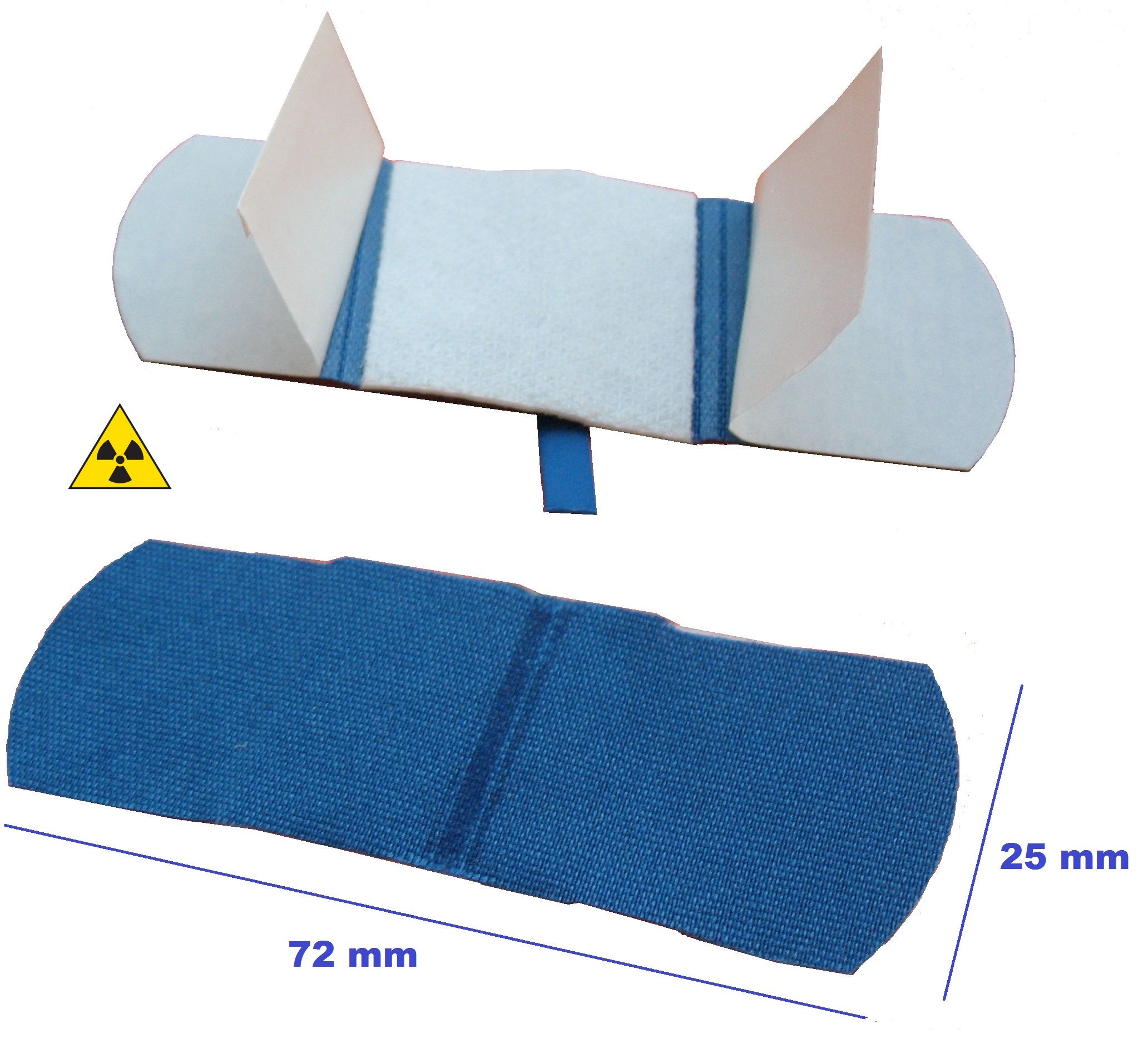 Kék röntgen- és fémdetektelhátó sebtapasz (textil)