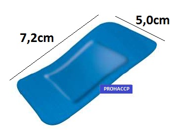 Kék detektálható vízálló sebtapasz - 7.2x5.0cm (50 db/csomag)