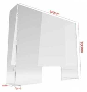 Leheletvédő átlátszó plexifal 60 x 70cm